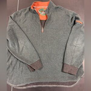 Robert Graham Green and Orange Zip-Up Sweater